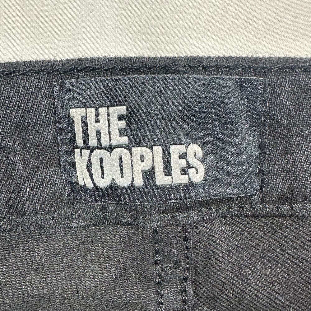 The Kooples Jeans Womens 27 Black Logo High Rise Flare Leg Button Fly Rock Edgy - Picture 3 of 13